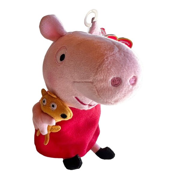 Ty Peppa Pig 2021 Teddy Bear NWT 8" Red Dress - Picture 2 of 13